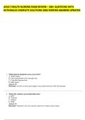 ADULT HEALTH NURSING EXAM REVIEW &ndash; 200&plus; QUESTIONS WITH RATIONALES COMPLETE SOLUTIONS 2026 VERIFIED ANSWERS UPDATED