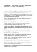 D312 EXAM 1 COMPARING CULTURES QUESTIONS WITH VERIFIED ACCURATE ANSWERS
