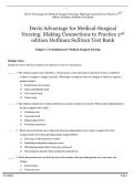 Test Bank &ndash; Davis Advantage for Medical-Surgical Nursing&colon; Making Connections to Practice &lpar;2nd Edition&rpar; by Hoffman & Sullivan&colon; Questions&comma; Answers and Rationales Study Guide