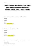 NOCTI Culinary Arts Review Exam 2026 -Real Newest Questions And Correct Answers &lpar;Latest 2026 &sol; 2027 Update&rpar; 
