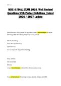 MDC 4 FINAL EXAM 2026 -Well Revised Questions With Perfect Solutions &lpar;Latest 2026 &sol; 2027 Update 