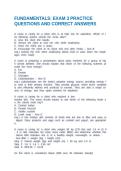FUNDAMENTALS&colon; EXAM 3 PRACTICE QUESTIONS AND CORRECT ANSWERS