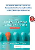 Test Bank For Yoder-Wise&rsquo;s Leading And Managing In Canadian Nursing&comma; 2nd Edition&comma; Patricia S&period; Yoder-Wise&comma; Chapters 1 - 32