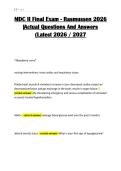 MDC II Final Exam - Rasmussen 2026 &vert;Actual Questions And Answers &lpar;Latest 2026 &sol; 2027