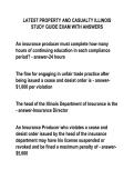 LATEST PROPERTY AND CASUALTY ILLINOIS  STUDY GUIDE EXAM WITH ANSWERS