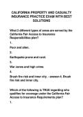 CALIFORNIA PROPERTY AND CASUALTY  INSURANCE PRACTICE EXAM WITH BEST  SOLUTIONS 