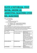Medical Assisting Test Bank - Mastery 9th Edition Aligned &vert; 88 Exam Questions with Mentor Analysis &lpar;2026&sol;2027 Standards&rpar;