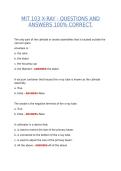 MIT 103 X-RAY - QUESTIONS AND ANSWERS 100&percnt; CORRECT