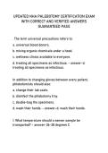 UPDATED NHA PHLEBOTOMY CERTIFICATION EXAM  WITH CORRECT AND VERIFIED ANSWERS  GUARANTEED PASS