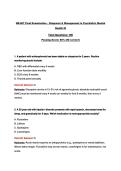 NR-607 Final Examination &ndash; Diagnosis & Management in Psychiatric Mental Health III Total Questions&colon; 100 Passing Score&colon; 80&percnt; &lpar;80 correct&rpar;