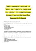 FDNY A35 Exam Air Compressor Low Pressure Tank Certificate of Fitness Actual Exam 2026&sol;2027 with Detailed Rationales &vert; Complete Exam-Style Questions &vert; Pass Guaranteed &ndash; A&plus; Graded
