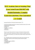 WGU Academy Intro to Sociology Final Exam Actual Exam 2026&sol;2027 with Detailed Rationales &vert; Complete Exam-Style Questions &vert; Pass Guaranteed &ndash; A&plus; Graded