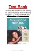 Test Bank &ndash; Maternal-Child Nursing &lpar;6th Edition&rpar; by Emily Slone McKinney&colon; Questions&comma; Answers and Rationales Study Guide