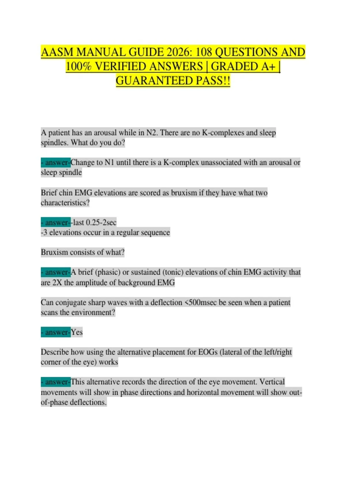 AASM Manual for the Scoring of Sleep and Associated Events – Complete ...