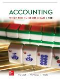 Test Bank &ndash; Accounting&colon; What the Numbers Mean &lpar;12th Edition&rpar; by David Marshall&colon; Questions&comma; Answers and Rationales Study Guide
