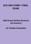 ACS General Chemistry 1 Final Exam PDF &vert; Practice Questions & Study Guide