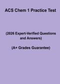 ACS Chem 1 Practice Test PDF &vert; Exam Questions&comma; Answers & Review Guide