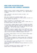 NEW YORK ADJUSTER EXAM QUESTIONS AND CORRECT ANSWERS
