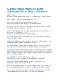 ILLINIOS PUBLIC ADJUSTER EXAM QUESTIONS AND CORRECT ANSWERS