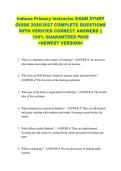 Indiana Primary Instructor EXAM STUDY  GUIDE 2026&sol;2027 COMPLETE QUESTIONS  WITH VERIFIED CORRECT ANSWERS &vert;&vert;  100&percnt; GUARANTEED PASS  <NEWEST VERSION> 