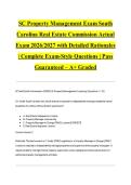 SC Property Management Exam South Carolina Real Estate Commission Actual Exam 2026&sol;2027 with Detailed Rationales &vert; Complete Exam-Style Questions &vert; Pass Guaranteed &ndash; A&plus; Graded