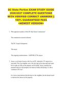 DC State Portion EXAM STUDY GUIDE  2026&sol;2027 COMPLETE QUESTIONS  WITH VERIFIED CORRECT ANSWERS &vert;&vert;  100&percnt; GUARANTEED PASS  <NEWEST VERSION> 