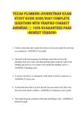 Texas Plumbing Journeyman exam  sTuDy guiDe 2026&sol;2027 ComPleTe  QuesTions WiTH VeriFieD CorreCT  ansWers &vert;&vert; 100&percnt; guaranTeeD Pass  <neWesT Version> 