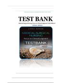 Test Bank for Medical-Surgical Nursing Focus on Clinical Judgment Third Edition by LINDA F&period; HONAN&comma; All Chapters 1-56 &vert; Complete Guide A&plus;&period; Latest update 2025&period;