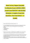 Medi-Cal Peer Support Specialist Certification Exam CalMHSA DHCS Actual Exam 2026&sol;2027 with Detailed Rationales &vert; Complete Exam-Style Questions &vert; Pass Guaranteed &ndash; A&plus; Graded