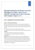 Physical Examination and Health Assessment 9th Edition Test Bank&comma; Carolyn Jarvis&comma; 2026&sol;2027 Nursing Exam Practice Questions with Complete Chapters 1&ndash;3