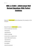 MDC 2 EXAM 1 2026-Actual Well Revised Questions With Perfect Solutions