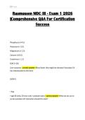 Rasmussen MDC III - Exam 1 2026 &vert;Comprehensive Q&A For Certification Success
