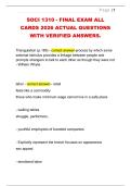 SOCI 1310 - FINAL EXAM ALL  CARDS 2026 ACTUAL QUESTIONS  WITH VERIFIED ANSWERS&period;