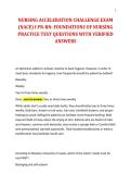NURSING ACCELERATION CHALLENGE EXAM &lpar;NACE&rpar; I PN-RN&colon; FOUNDATIONS OF NURSING PRACTICE TEST QUESTIONS WITH VERIFIED ANSWERS