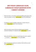 EMT FISDAP CARDIOLOGY EXAM&comma; CARDIOLOGY FISDAP QUESTIONS WITH CORRECT ANSWERS