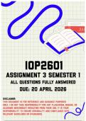 IOP2601 Assignment 3 Semester 1 Memo &vert; Due 20 April 2026