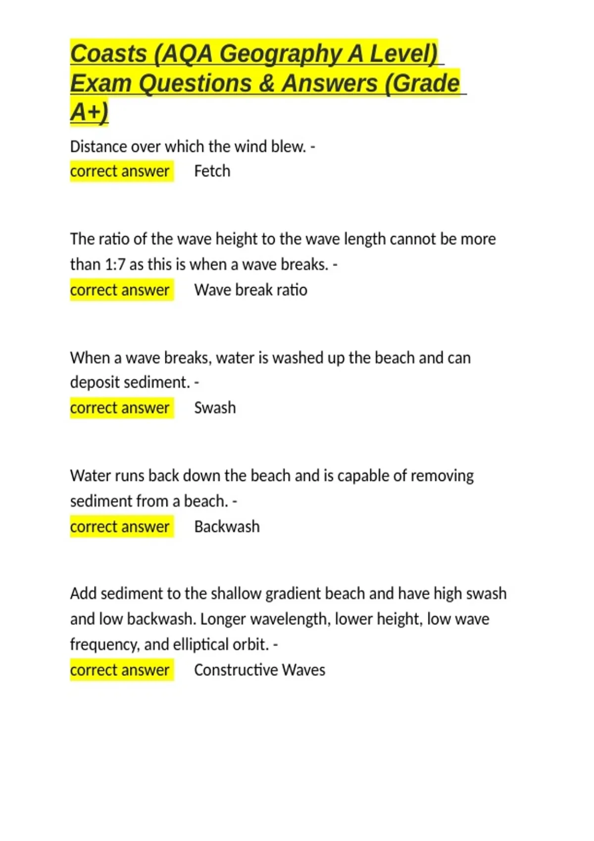 Coasts (AQA Geography A Level) Exam Questions & Answers (Grade A+).docx