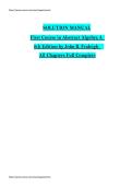 Solution Manual for A First Course in Abstract Algebra 8th Edition Complete Solutions Guide with Step by Step Answers and Exam Preparation