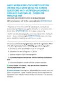 ANCC NURSE EXECUTIVE CERTIFICATION &lpar;NE-BC&rpar; EXAM 2026 &vert; 200 ACTUAL QUESTIONS WITH VERIFIED ANSWERS & DETAILED RATIONALES &vert; COMPLETE PRACTICE PDF