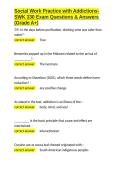 Social Work Practice with Addictions- SWK 330 Exam Questions & Answers &lpar;Grade A&plus;&rpar;&period;docx