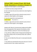 School SWK Content Exam 184 Study Guide Questions & Answers &lpar;Grade A&plus;&rpar;&period;docx