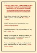 ACUPUNCTURE 2026&sol;2027 EXAM &vert;&vert;VERIFIED EXAM&excl;&excl;&vert;&vert;  MOST RECENT EXAM ACTUAL COMPLETE REAL  EXAM QUESTIONS AND CORRECT ANSWERS  &lpar;VERIFIED ANSWERS&rpar; ALREADY GRADED A&plus;  &vert;GUARANTEED SUCCESS&excl;&excl; NEWEST EXAM&excl;&excl;&excl;