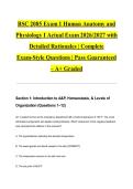 BSC 2085 Exam 1 Human Anatomy and Physiology I Actual Exam 2026&sol;2027 with Detailed Rationales &vert; Complete Exam-Style Questions &vert; Pass Guaranteed &ndash; A&plus; Graded
