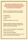 Biod 102 Exam 1 &vert;&vert; Most Recent Exam Actual  Complete Real Verified Exam Questions And Correct  Answers &lpar;Verified Answers&rpar; Already Graded A&plus; &vert;  Guaranteed Success&excl;&excl; Newest Exam&excl;&excl;&excl;