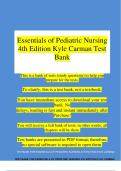 Test Bank for Essentials of Pediatric Nursing&comma; 4th Edition by Kyle & Carman &vert; Verified Q&A 2025&ndash;2026