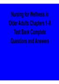 Nursing for Wellness in Older Adults Chapters 1&ndash;8 Test Bank Complete Questions and Answers Study Guide 2025&sol; 2026 Latest Exam Prep
