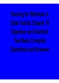 Nursing for Wellness in Older Adults Chapter 19 Digestion and Nutrition Test Bank Complete Questions and Answers Study Guide 2025&sol; 2026 Latest Exam Prep