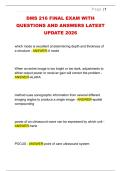 DMS 216 FINAL EXAM WITH  QUESTIONS AND ANSWERS LATEST  UPDATE 2026 