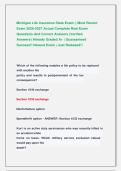 Michigan Life Insurance State Exam &vert;&vert; Most Recent  Exam 2026-2027 Actual Complete Real Exam   Questions And Correct Answers &lpar;Verified                        Answers&rpar; Already Graded A&plus; &vert; Guaraanteed                       Success&excl;&excl; Newest Exam &vert; Just Releas