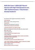 NUR 230- Exam 1 &lpar;2026-2027 Recent  Version&rpar; with High-Yield Questions and  100&percnt; Verified Answers &sol; Fully Solved &sol;  Already Graded A&plus; 